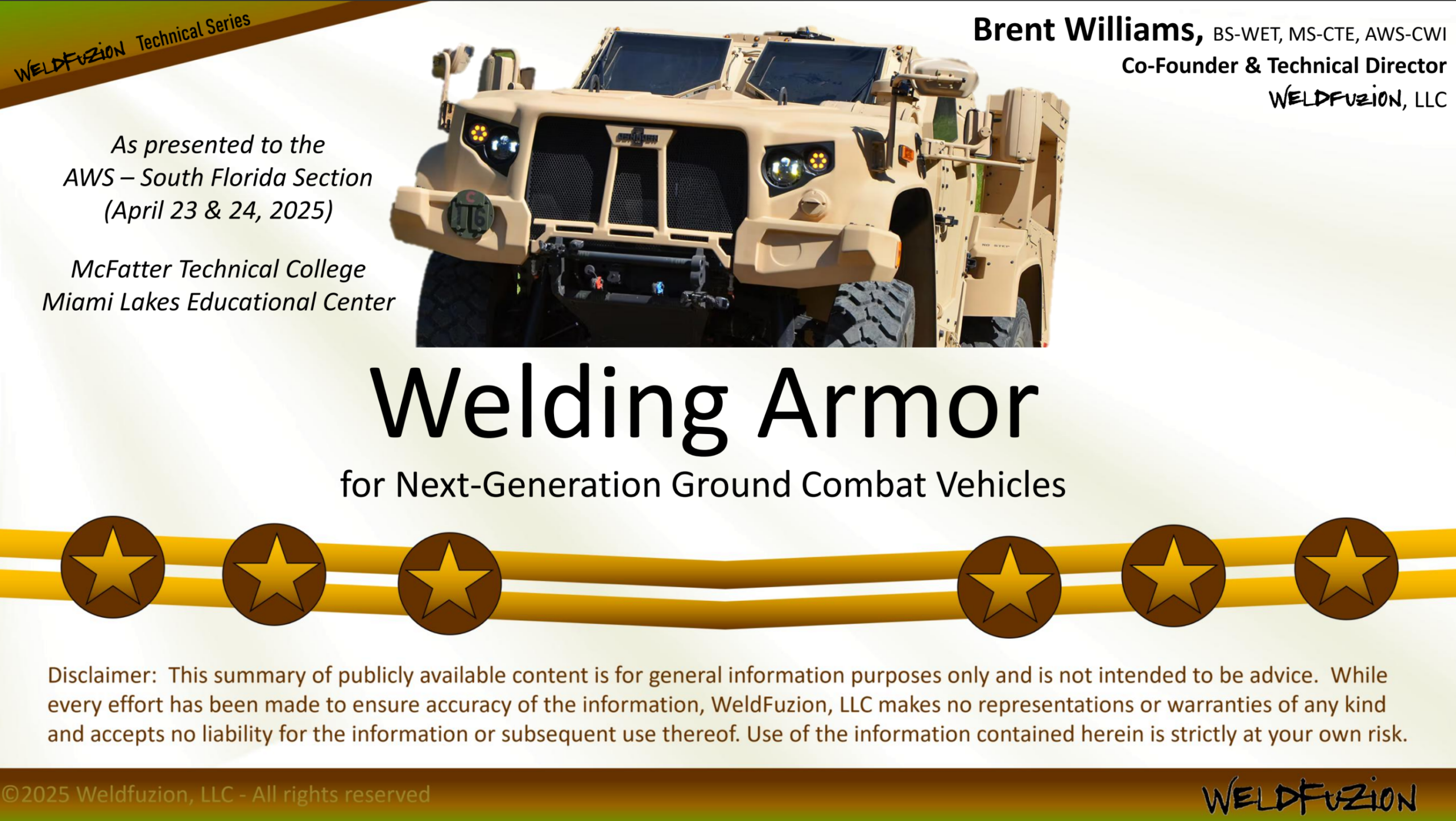 Read more about the article Welding Armor for the Next Generation of Ground Combat Vehicles SUMMARY